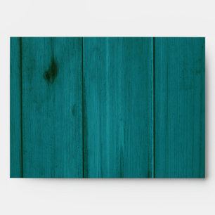 5x7 Envelope Teal Wood Outside White Lace Inside