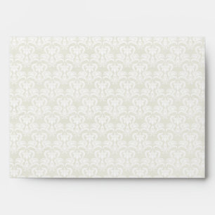 5x7 Envelope White Damask Outside Blue Inside