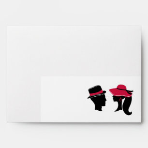 5x7 Envelope White Outside Black Stripe Formal Hat