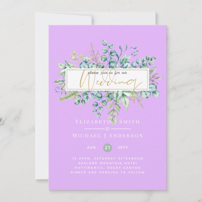5x7 Eucalyptus Dreams - Botanical Greenery Wedding (Front)