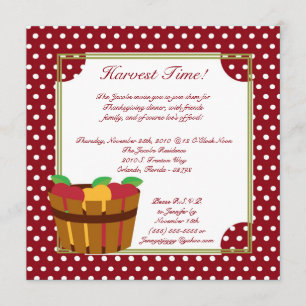 5x7 Fall Apple Bin Thanksgiving Party Invitation