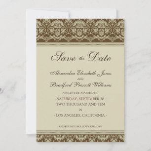 5x7 Flat Save the Date Vintage Baroque :: sepia