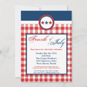 5x7 Fourth 4th of July Party Celebratio Invitation
