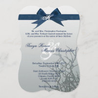 5x7 Frosted Glass Cracked Mirro Wedding Invitation