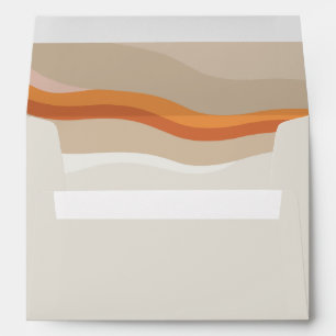 5x7 Funky Retro Orange Peach Desert Disco Wedding Envelope