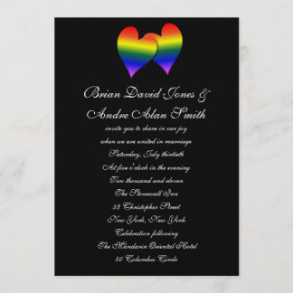 5x7 Gay Wedding Rainbow LGBT Pride Metallic Paper Invitation