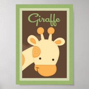 5x7 "Giraffe" Jungle Safari Baby Bedding Wall Art