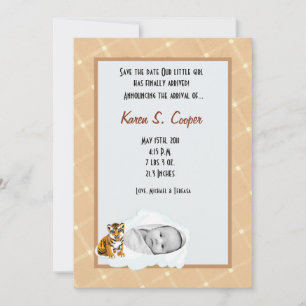 5x7 Girl Cloud PHOTO on Circle Birth Announcement