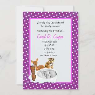 5x7 Girl Cloud PHOTO on Circle Birth Announcement