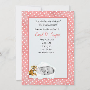 5x7 Girl Cloud PHOTO on Circle Birth Announcement