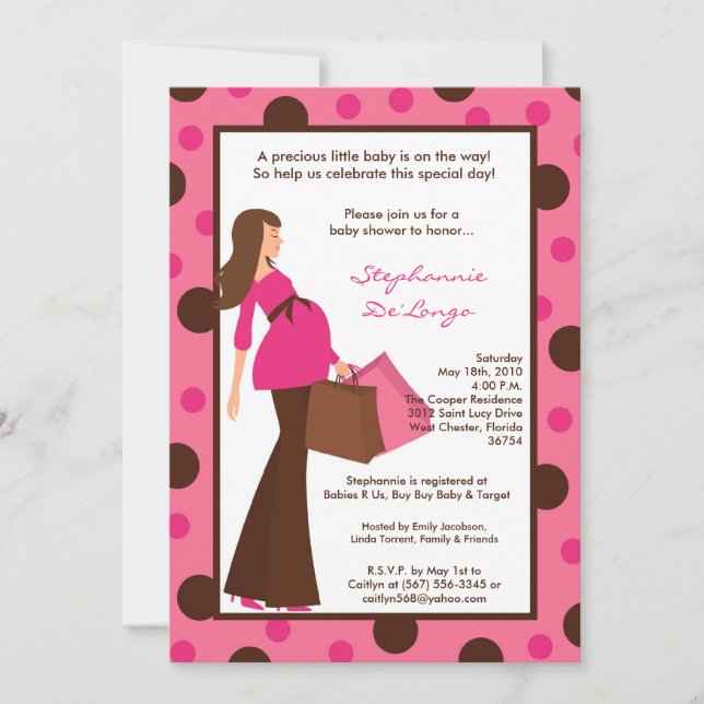 5x7 Girl Modern Mod Mum Baby Shower Invitation (Front)