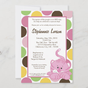 5x7 Girl Queen of Jungle Baby Shower Invitation