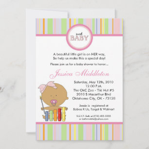 5x7 Girly Latino Baby Girl Baby Shower Invitation