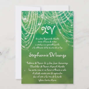 5x7 Glitz Glimmer Quinceanera Birthday Invitation