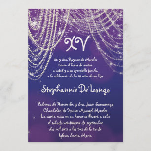 5x7 Glitz Glimmer Quinceanera Birthday Invitation