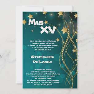 5x7 Glitz Glitter Quinceanera Birthday Invitation