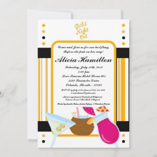 5x7 Gold Cocktails Bachelorette Invitation