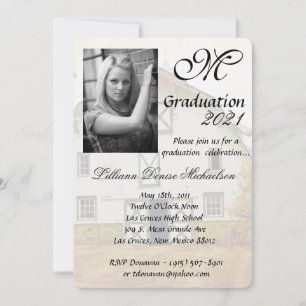 5x7 Graduation Part Invitation Sunset Barn Country