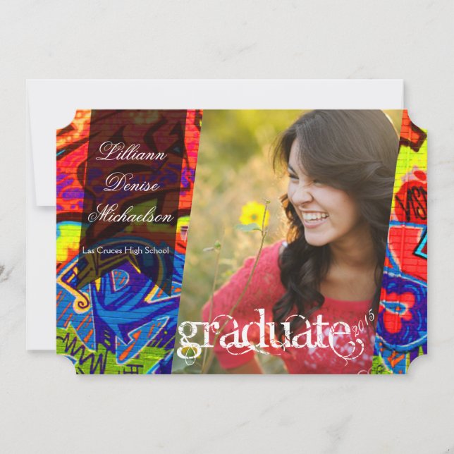 5x7 Graffiti Paint Air Brush Senior Announcement (Front)