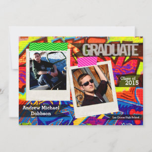 5x7 Graffiti Paint Air Brush Senior Announcement