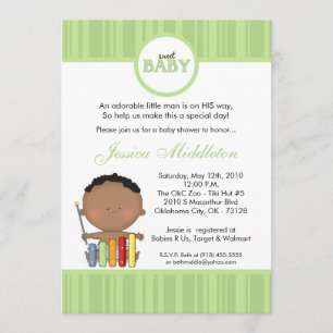 5x7 Green African Baby Boy Baby Shower Invitation