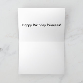5x7 greeting card.  Happy Birthday Princess!  red  Thank You Card