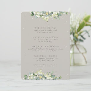 5x7 Greige Snowberry+Eucalyptus Wedding Itinerary