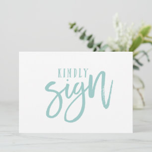 5X7 Guest Book Sign   Brush (Light Turquoise)