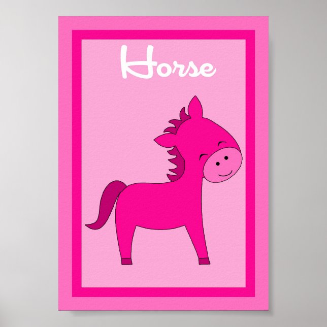 5X7 Horse Barn Yard Girls Wall Art (Front)