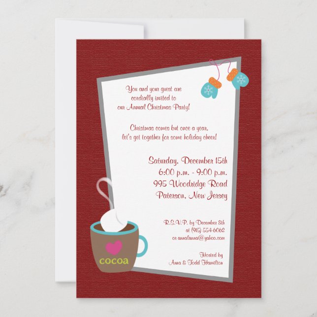 5x7 Hot Cup of Coco Invitation (Front)