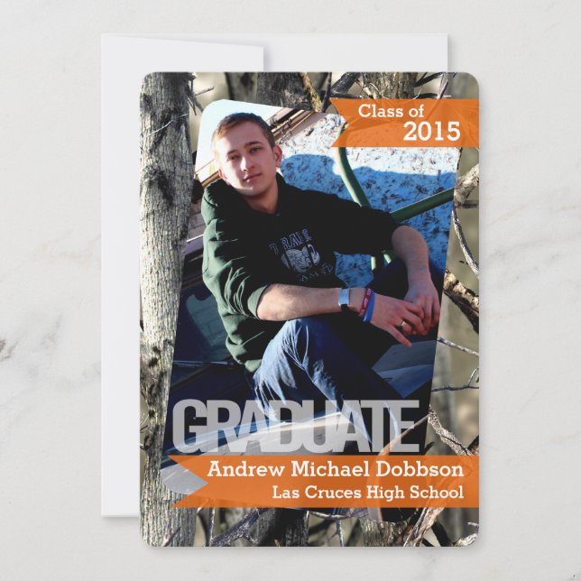 5x7 Hunters Camo Camouflage Senior Announcement (Front)