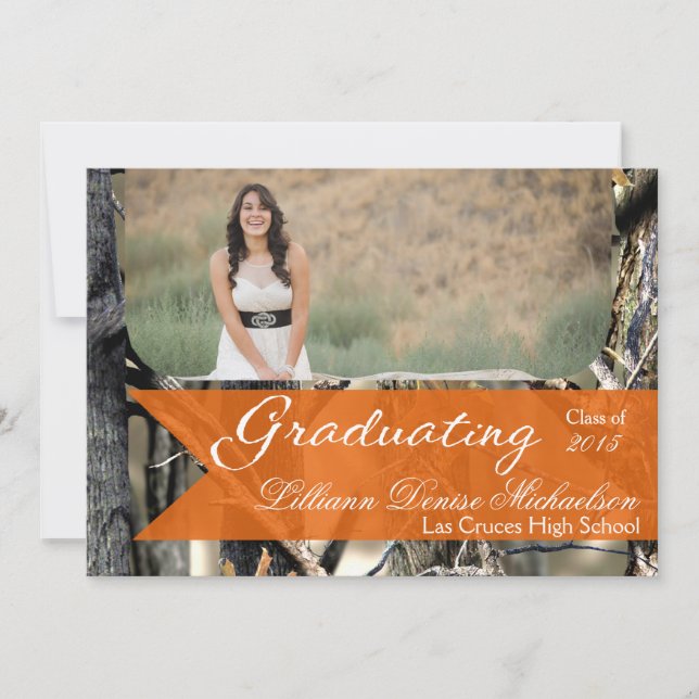 5x7 Hunters Camo Camouflage Senior Announcement (Front)