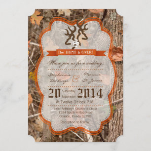 5x7 Hunting Couple Deer Doe Wedding Invitation