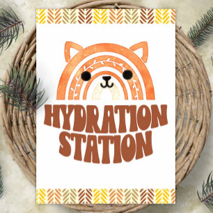 5x7 Hydration Station Boho Woodland Fox Birthday Poster