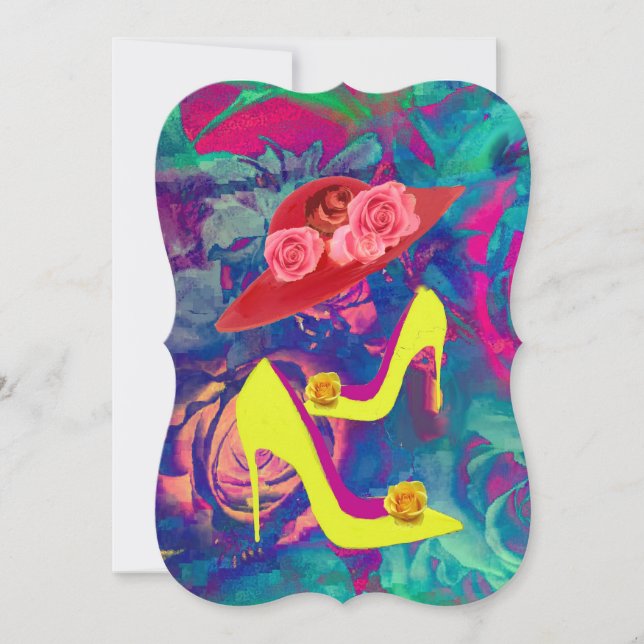 5x7 Invitation Bracket  Heels and Hats (Front)