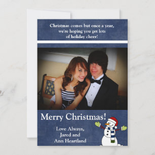 5x7 Jolly Winter Snowman Christmas Invitation
