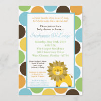 5x7 Jungle King Lion Safari Baby Shower Invitation