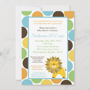 5x7 Jungle King Lion Safari Baby Shower Invitation