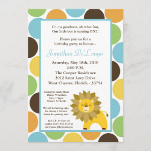 5x7 Jungle King Lion Safari Birthday Invitation