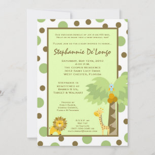 5x7 Jungle Safari Animal Baby Shower Invitation