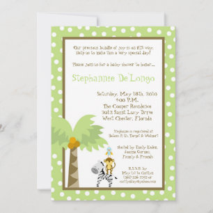 5x7 Jungle Safari Animal Baby Shower Invitation