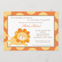 5x7 King of the Jungle Lion Birthday Invitation