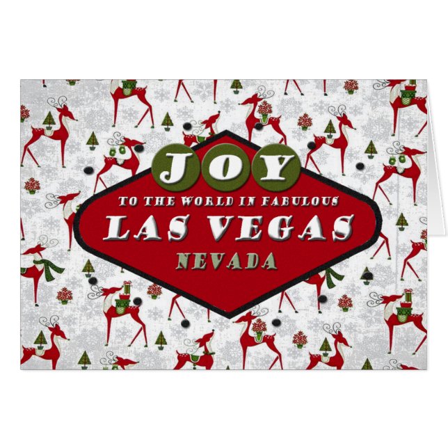 5x7 Las Vegas Christmas JOY Card (Front Horizontal)