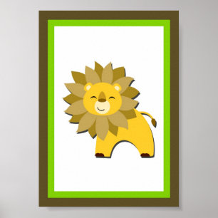 5X7 Lion Jungle Animal Wall Art