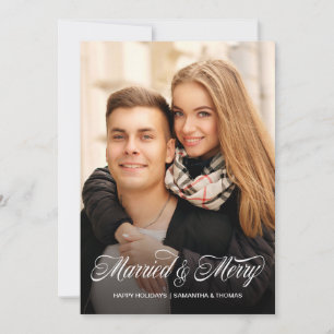 5x7 Married and Merry Holiday Full Photo Card