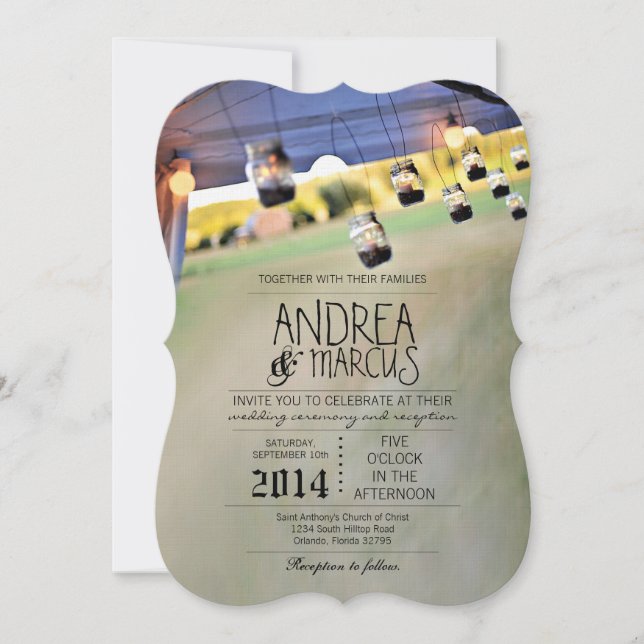 5x7 Mason Jar Candle Holders Wedding Invitation (Front)