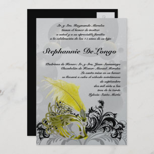 5x7 Masquerade Quinceanera Birthday Invitation