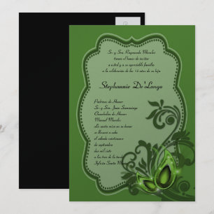 5x7 Masquerade Quinceanera Birthday Invitation
