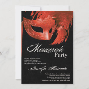 5x7 Masquerade Quinceanera Birthday Invitation