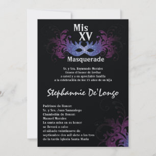 5x7 Masquerade Quinceanera Birthday Invitation